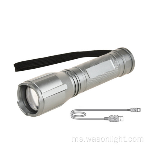 Hot Sale 5 Modes Aluminium High Beam Tinggi USB yang boleh dicas semula Ultra Cerah Terang Bermurtable Camping Lampu Lampu Lampu Lampu